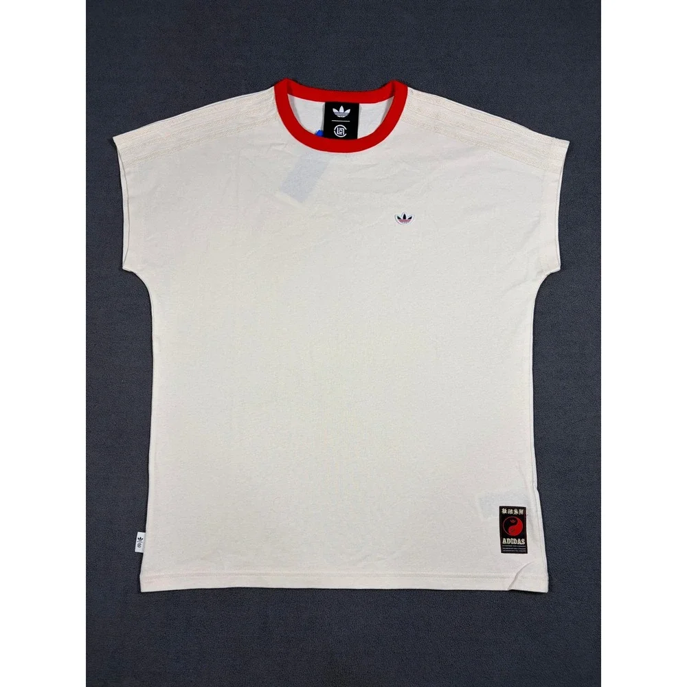 Adidas x Clot Chinese New Year Edison Chen Dolman Ringer Tee Off White Red Men M